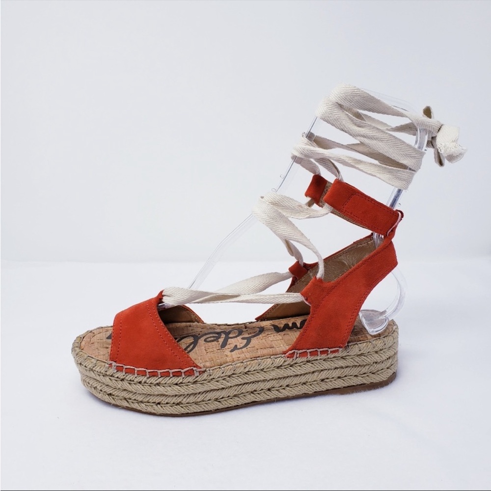 Sam Edelman Nona lace-up ankle wrap Platform Espadrille Sandals sz 11 …